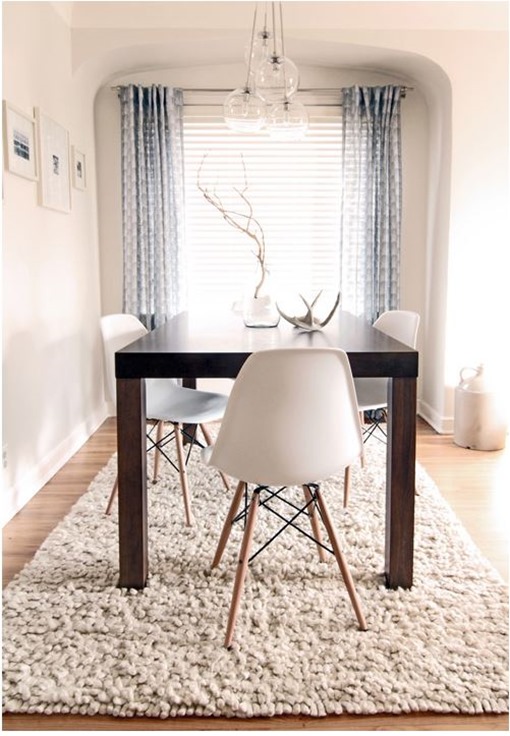dark wood table light floors