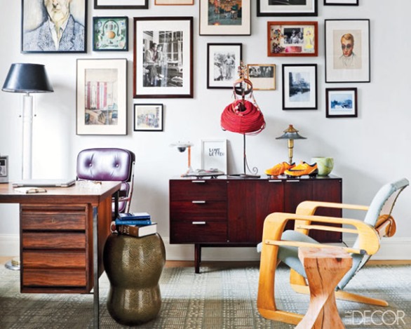 mixed wood tones elle decor