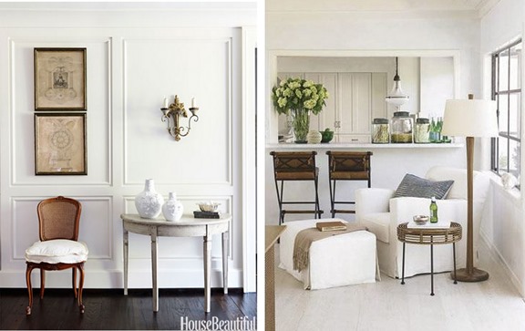 mixed wood tones with white