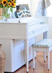 painted upright piano