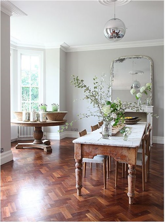 wood floor white walls