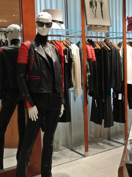 red and black leather jacket