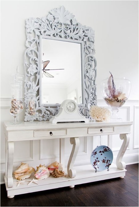 console with coastal accents