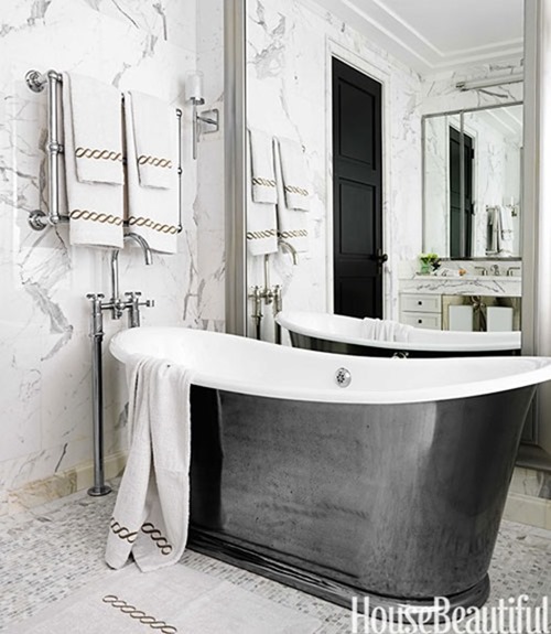 cast iron metallic tub housebeautiful