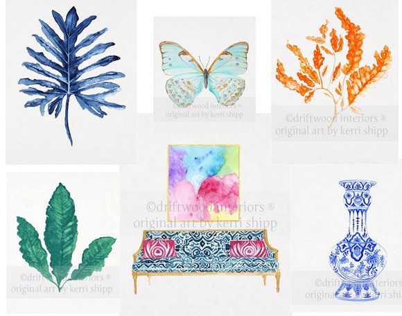 driftwood interiors watercolors