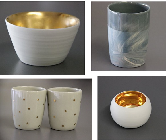 gold and marble ceramics meilen collaborative