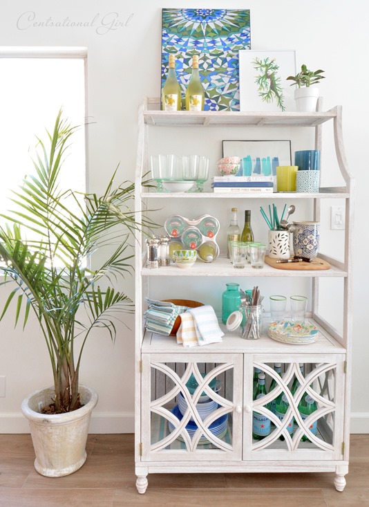 ballard designs whitewash bakers rack