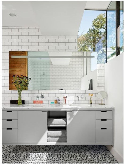 gray floating vanity