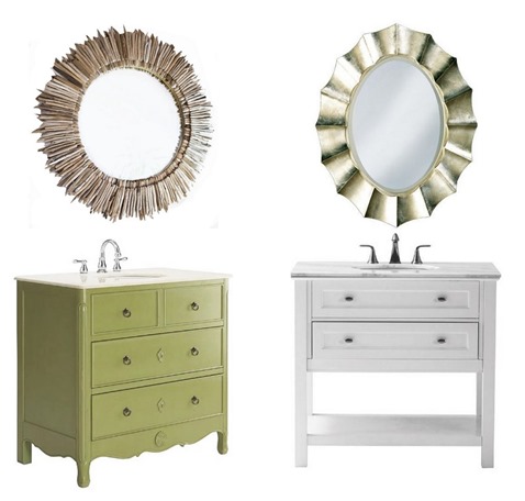 bathroom vanity and mirror