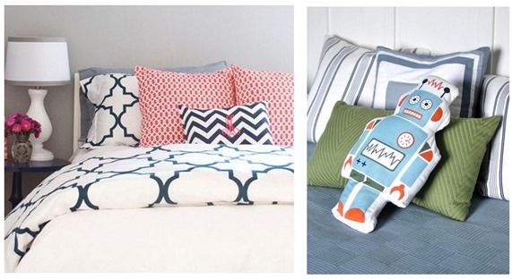 duvet and robot pillow