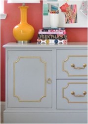 gray gold credenza