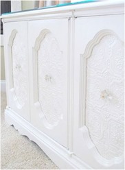 wallpapered cabinet