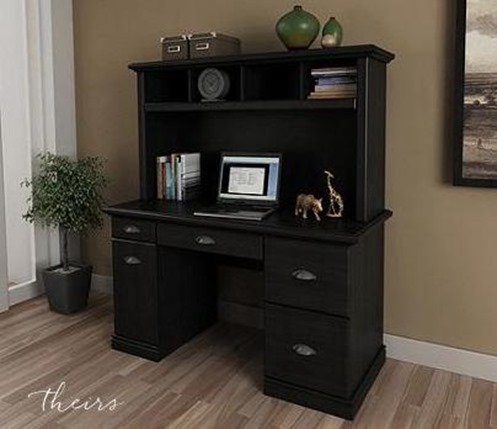 black desk and hutch