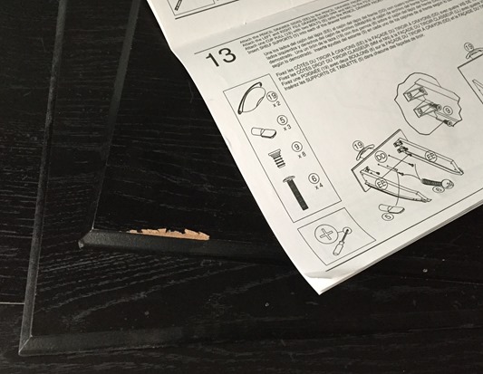 chipped particle board