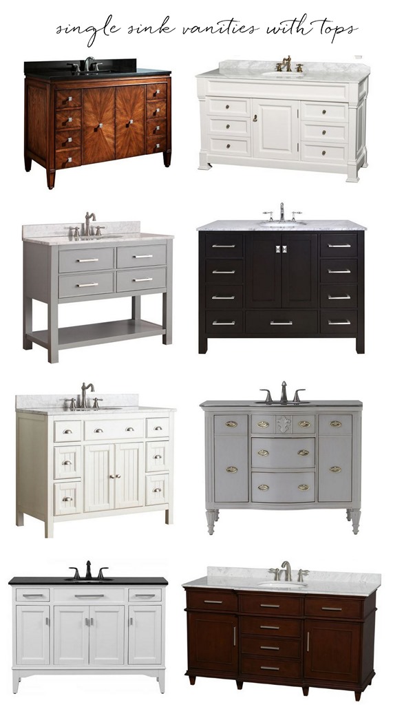 single sink vanities with tops