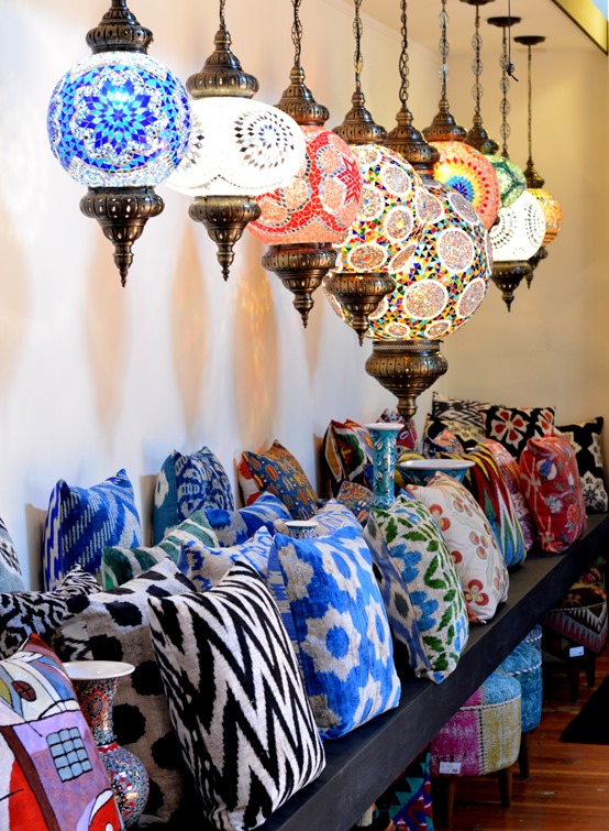 lanterns with pillows