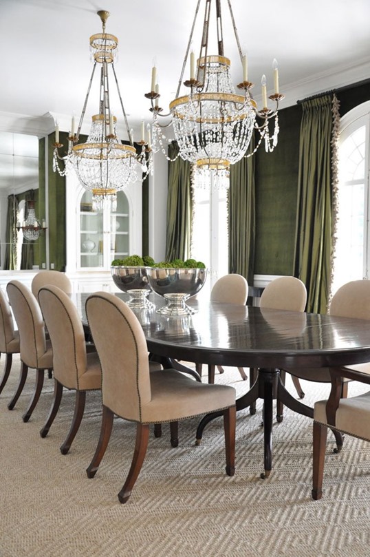 green walls curtains