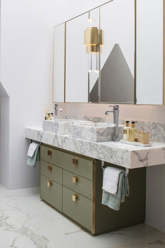 olive green vanity