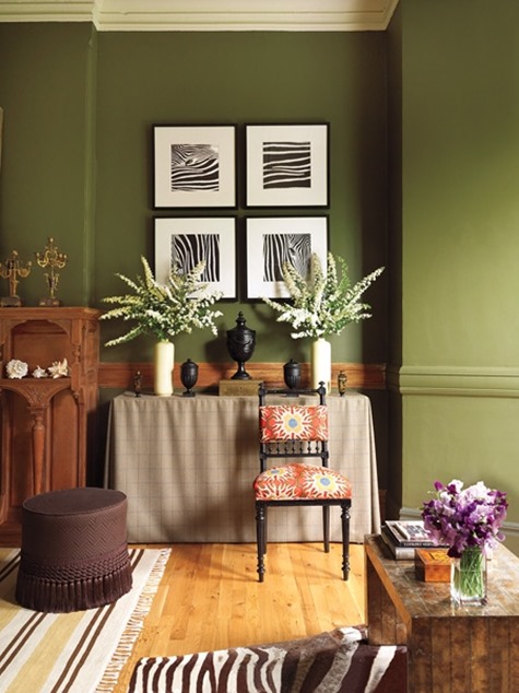 olive green walls
