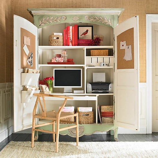 Small Space Solutions Home Offices, Small Office Desk Armoire