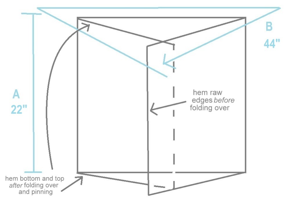 easy envelope pillow covers diagram