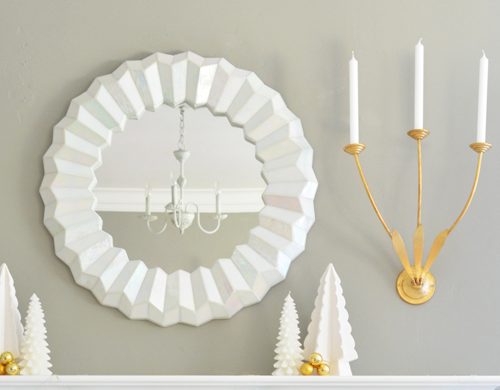 white mirror gold leaf sconce