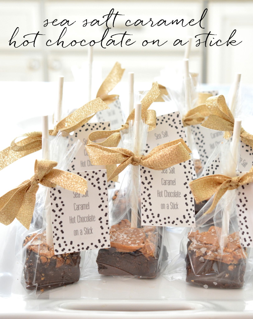 sea salt caramel hot chocolate on a stick