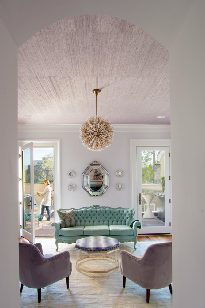 lilac grasscloth ceiling chairs