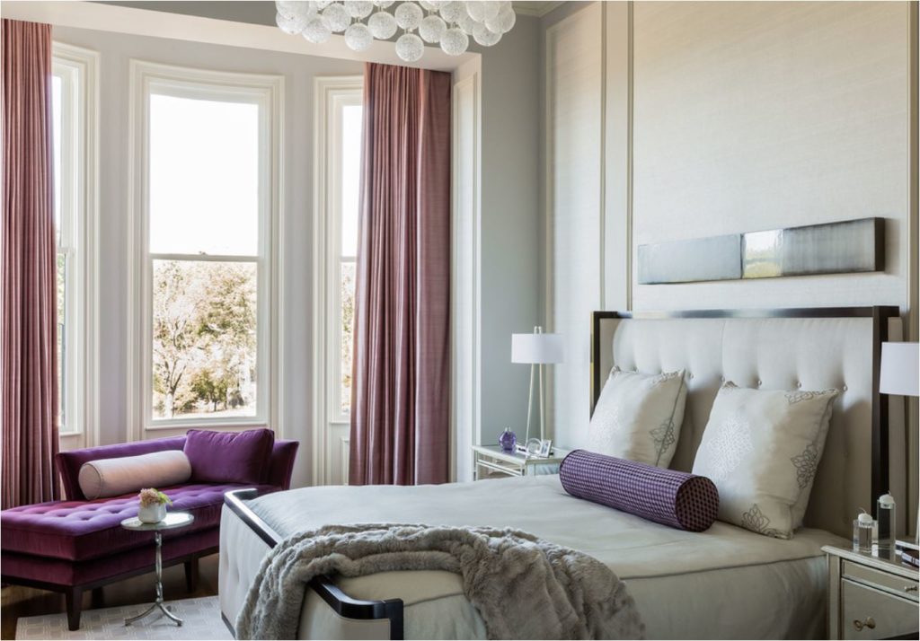 purple bedroom accents