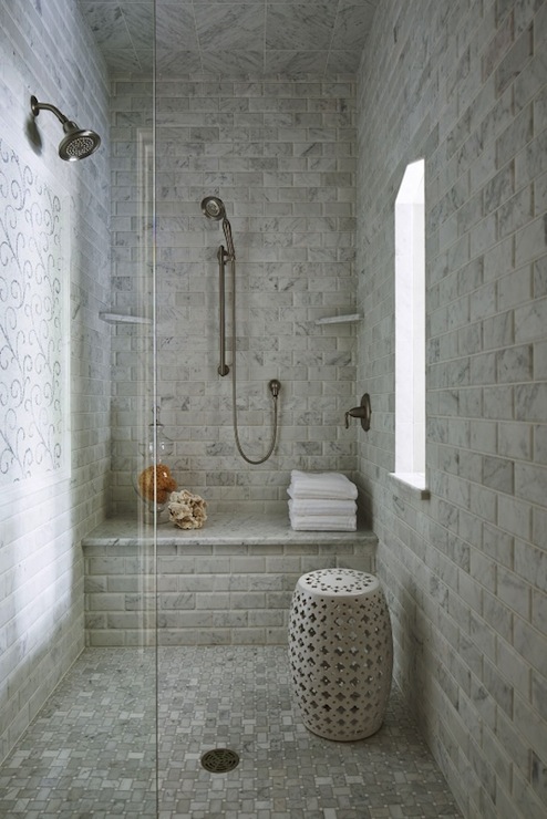 walk in shower plus window