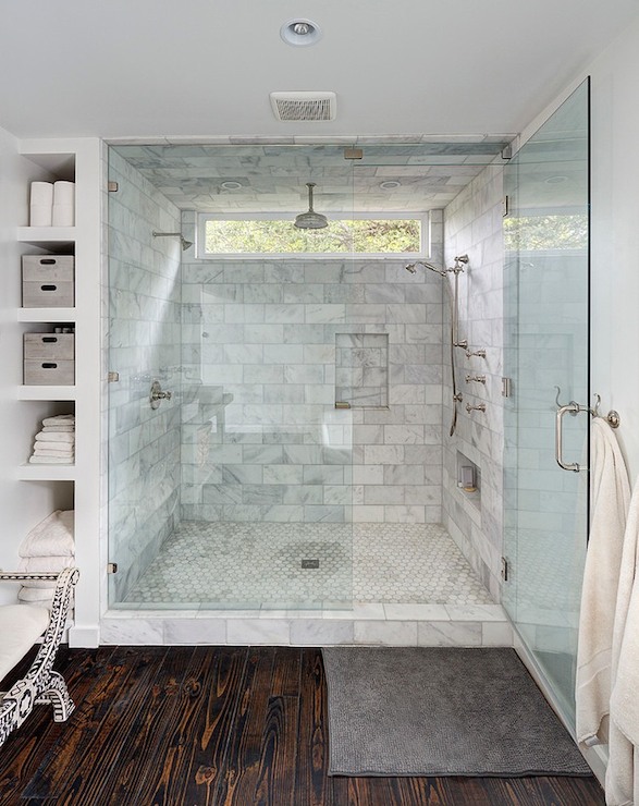 walk in shower with window