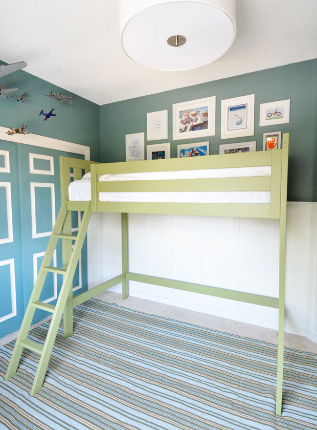 boys green loft bed