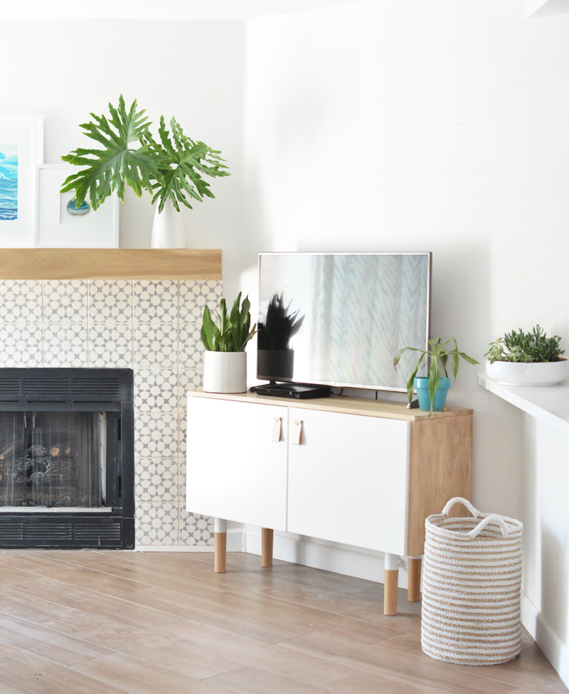 ikea hack midcentury media console