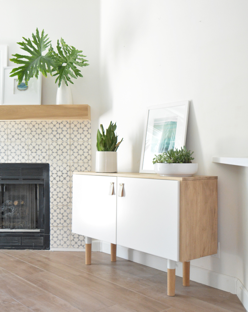 ikea hack wood white console