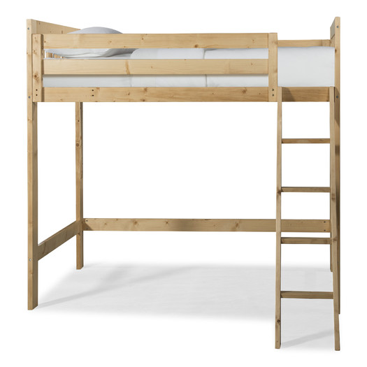 natural wood loft bed