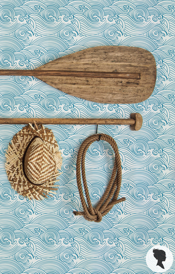 waves removable wallpaper