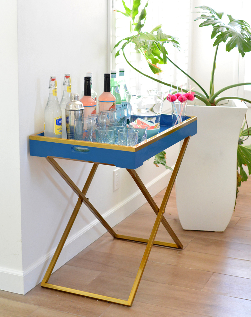 drink station royal blue tray