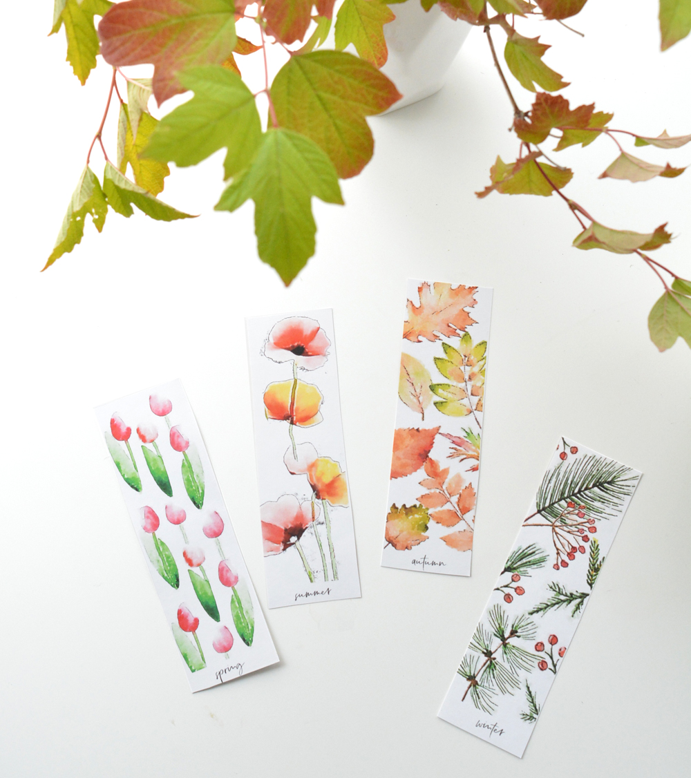 free printable four seasons bookmarks centsational style
