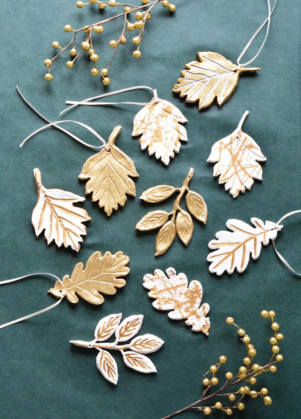 Clay Leaf Ornaments + Gift Tags