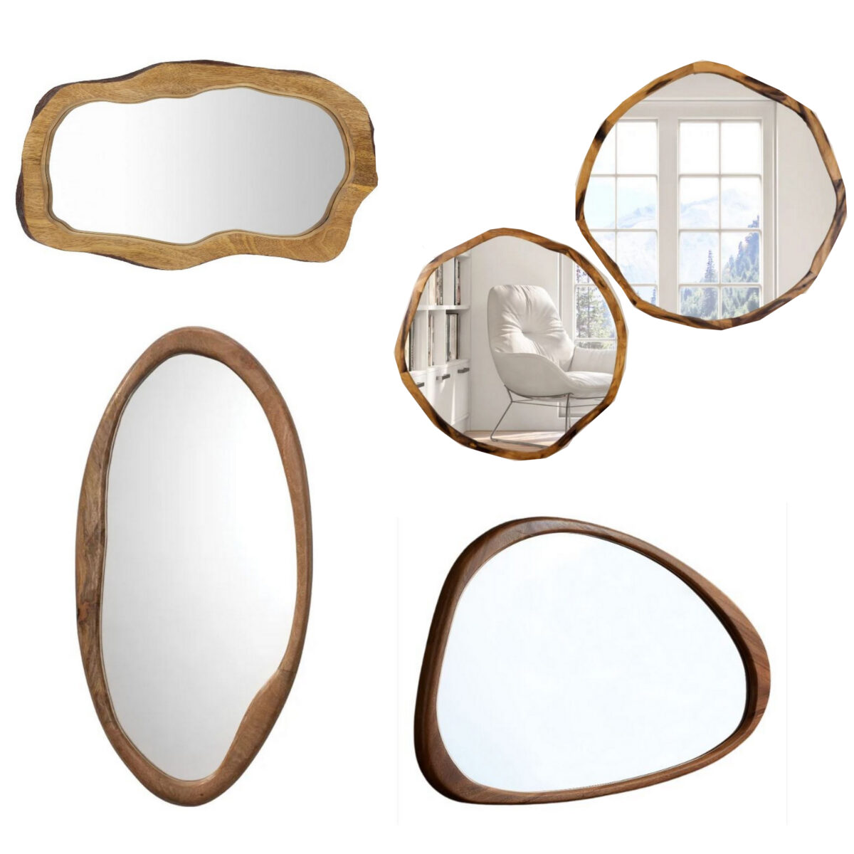 Sculptural Mirrors in Organic Shapes Centsational Style
