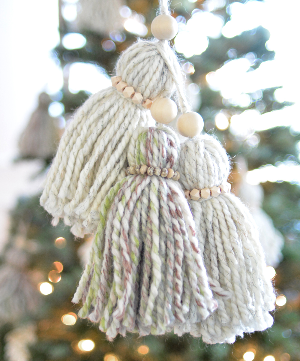 Yarn and Bead Tassel Ornaments